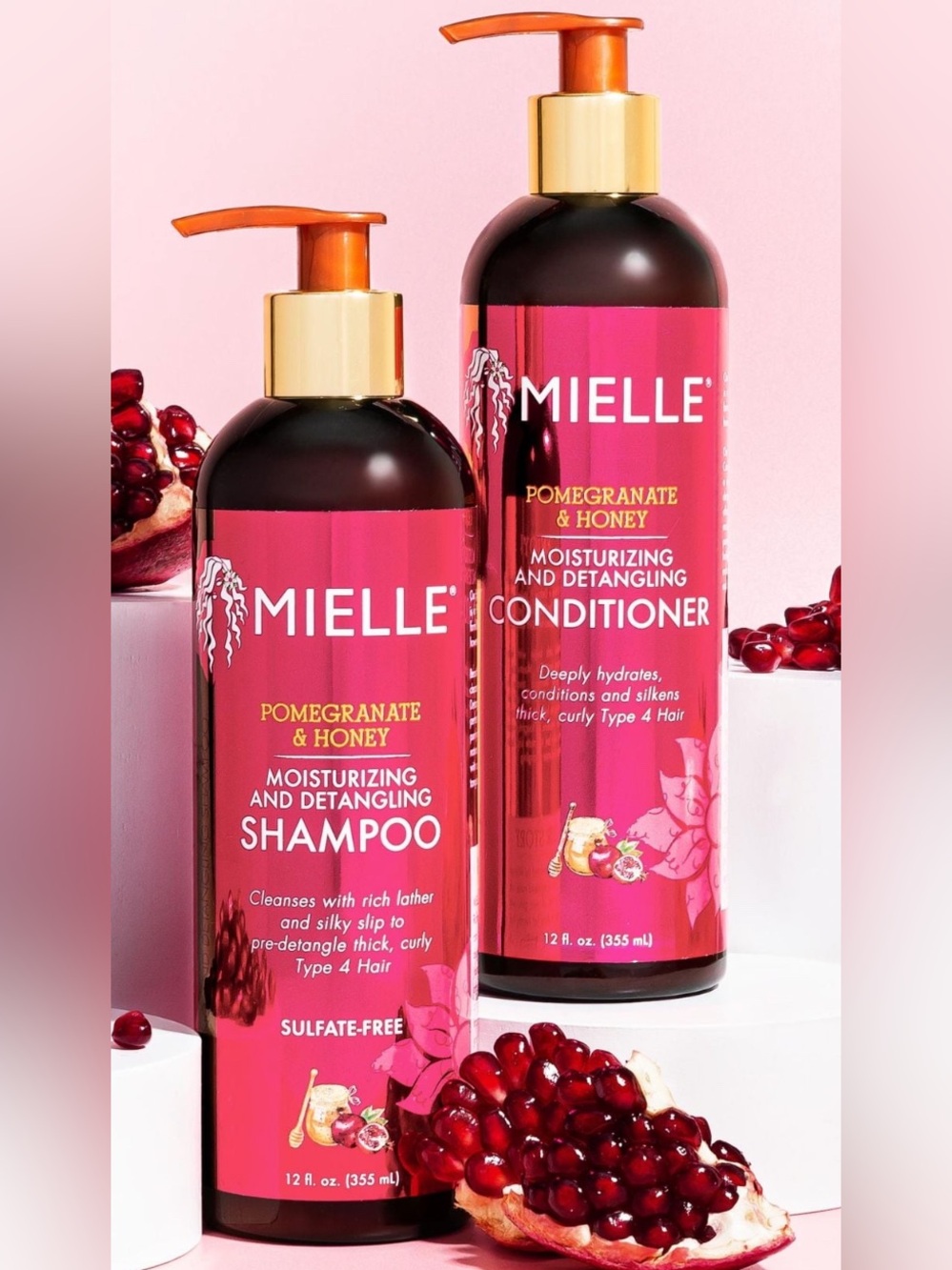 Miele Pomegranate & Honey Moisturizing and Detangling Shampoo & Conditioner